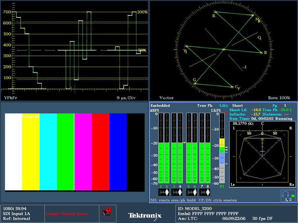 gamut compliance and are ideal for colorists, editors, and operators to visualize whether the content is RGB or Composite Gamut compliant with a single glance.