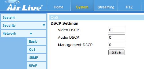 6. System 3. SNMP With Simple Network Management Protocol (SNMP) support, the IP Camera can be monitored and managed remotely by the network management system.