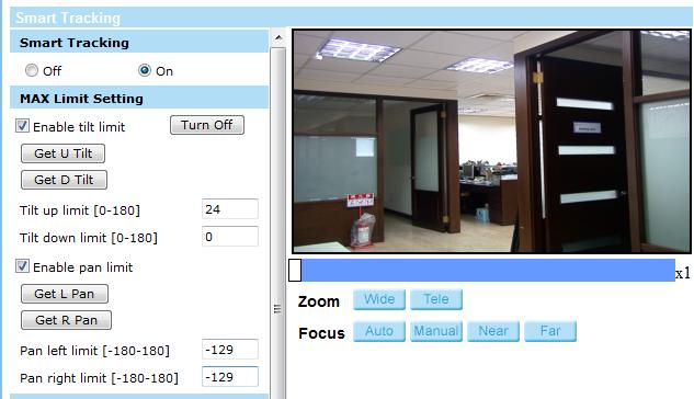 6. System Get U Tilt / D Tilt Please click and drag the PTZ pointer in the view window to the desired up or down tilt position.