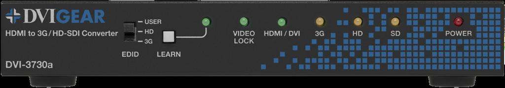 DVI-3720a 3G / HD-SDI to HDMI Converter Highly Flexible This high-performance format converter allows SD-SDI, HD-SDI or 3G-SDI signals to be displayed on an HDMI display device.