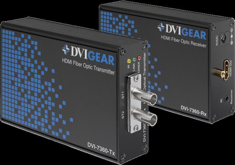 DVI-7360, DVI-7360-ST HDMI Fiber Optic Extender, 2x LC or ST Extreme Distances The DVI-7360 supports optical links using either multi-mode or singlemode fiber.