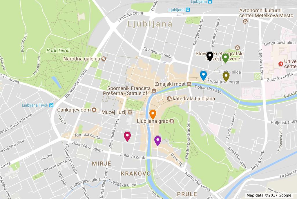 6. How to get from the main train/bus station to the Park hotel and main venue DDT OPTION #1: ON FOOT As the city centre of Ljubljana is quite small, the best option is to go on foot (both venues are