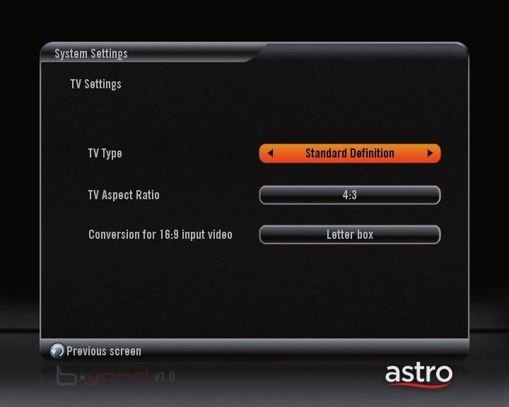 TV settings You can access the TV Settings by navigating through the following screens: Home > Settings > Installation Settings > TV Settings In the Installation Settings screen, enter your PIN code