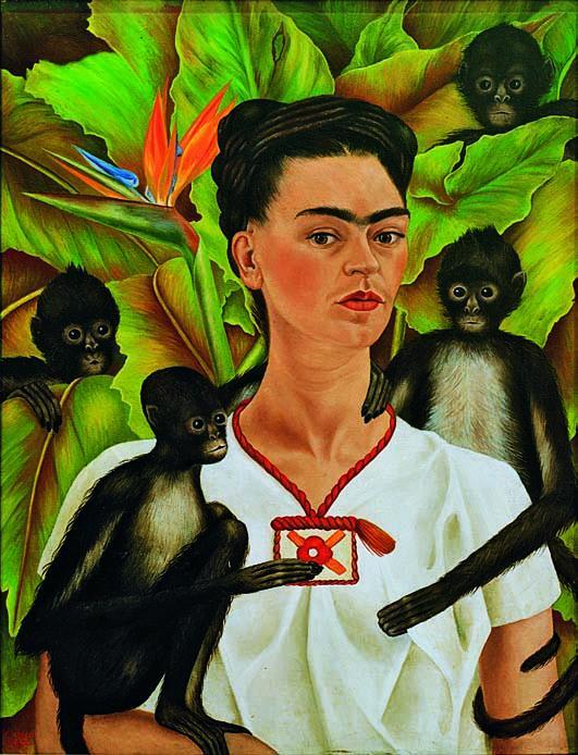Kahlo began to paint while recovering from a streetcar accident that left her body shattered and unable to bear children.