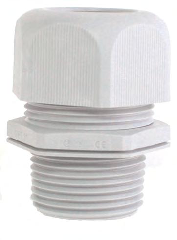 16 Non-Metallic Strain Relief Cord Connectors Size Range 1/2 to 1 Utilized with portable cord to provide strain relief termination For use in wet or dry locations Oil, water, dust, resistant NEMA 4X