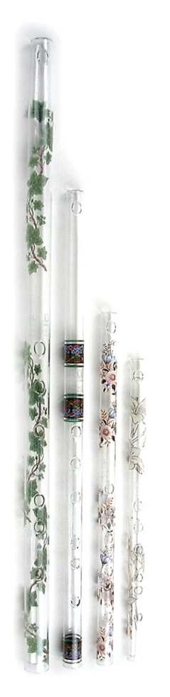 Available In Seven Different Sizes FLUTES Hall Crystal Flutes are unique musical instruments with beautiful tones and elegant designs.