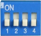 Factory default for 4-pin DIP switch: OFF-OFF-OFF-OFF [ - - - ] In order to keep