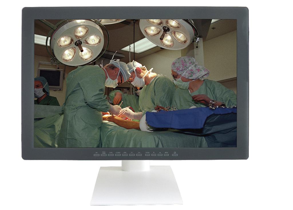 Surgical Endoscopy 24 24 Endoscopy LCD Full IP65 glass front Interfaces Features MD-DFM24ENDO Full IP65 protected glass front Panel size/type 24 TFT active matrix LCD, anti-glare and hard coated