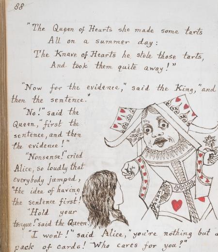 A page from Lewis Carroll s original manuscript.