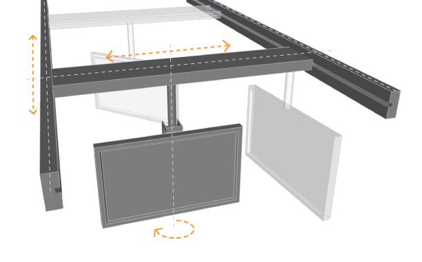 Gantry Trak systems can be made up of multiple tracks that are installed perpendicular to each other in order to accomplish movements in X and Y direction.