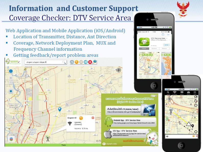 Figure 19: Web and mobile applications for informing consumers about DTT coverage Source: NBTC, Thailand Figure 20: Call center