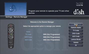 From the Settings screen, select Remote Manager.