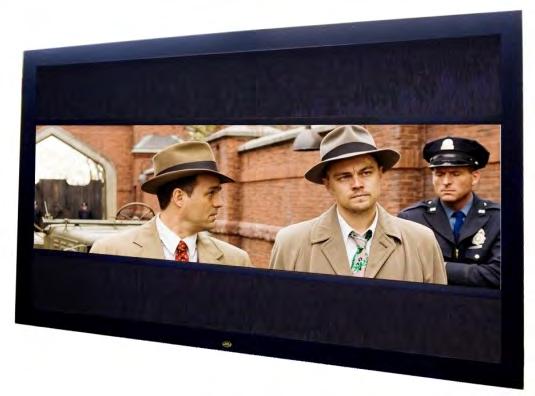 The TAM-2TB screen is a constant width, fully acoustically transparent projection screen using the Enlightor-4K screen fabric, provided with automated top/bottom masks controlled electronically.