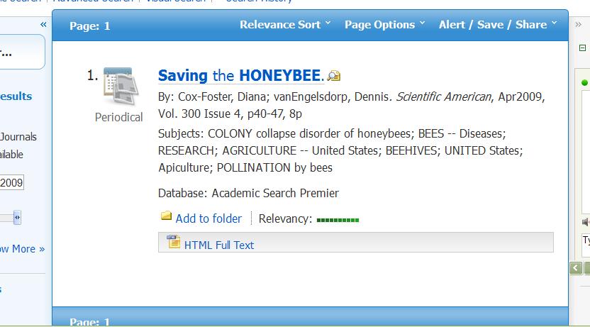 Example of an article you find in a database Identify information you need for your Works Cited entry: