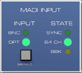 2 MADI Out M-32 AD: The key MADI OUT routes the converted input signal to channels 1 to 32 or 33 to 64 of the MADI output signal.