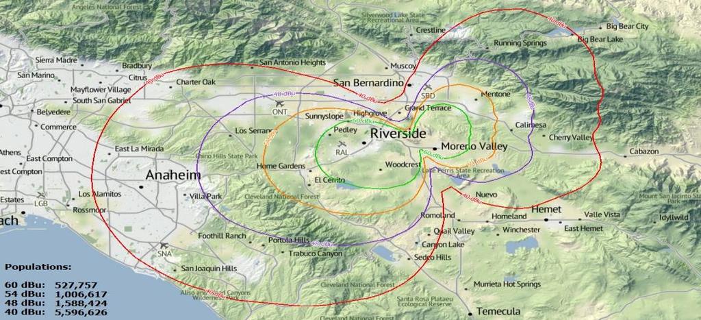 KCAA 1050 s primary broadcast signal covers about 5 million people in Riverside, San Bernardino, and Orange counties.