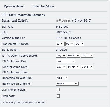 Commissioning Editor: Name of the BBC Commissioning Editor Ofcom Super Genre: The Ofcom Super Genre for the programme, for the purposes of Diamond Ofcom Genre: The Ofcom Genre Sub-Code for the