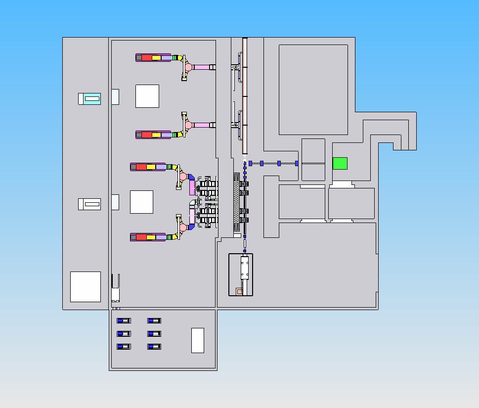 30: preliminary layout of the building for the 43MeV Linac: on the left,