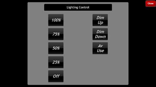 Lighting Controls The lighting can be adjusted using the