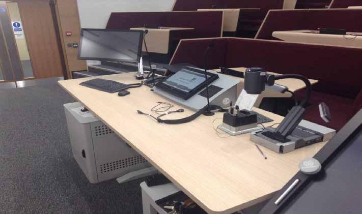 Audio Visual/Media Inputs to the system are as follows: - UoL Desktop PC in the Lectern - Auxiliary Inputs for Laptop (both VGA and HDMI) on the Lectern - Auxiliary HDMI input on the Lectern (No