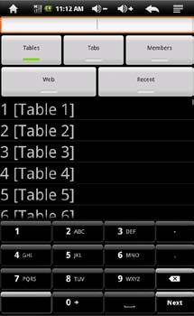 Taking an Order 1) Select Table (top middle of screen) 2) Type in the table number you wish to use