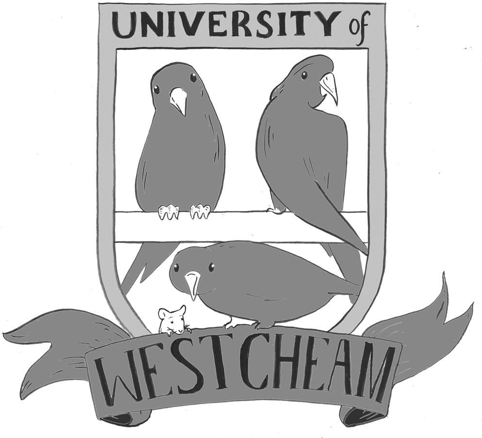 Crest of the University of West Cheam (which may, or may not, exist), where the undergraduate and postgraduate students depicted in the illustrations throughout this book are based.
