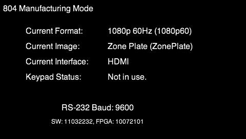 2. Set the 804/804A display mode to the Manufacturing mode using the following command.