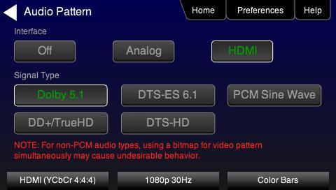 11.1.2 Procedures for Testing HDMI compressed audio on an HDTV Use the following procedures to run audio tests using Dolby and or DTS audio test patterns on the HDMI ports of an HDTV.