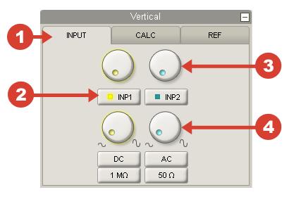 Vertical Vertical settings configure basic channel options. Pressing the in the corner will minimize the controls. Press to view the minimized controls. Control Panel Figure 4.