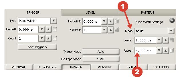 Advanced Trigger Advanced trigger types allow more specific trigger events. Palette Tabs: TRIGGER:TRIGGER Figure 4.
