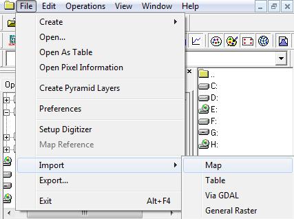 solurile, hidrografia (toate layerele ce vor fi folosite). Layerele se importă astfel: File Import Map ArcView.