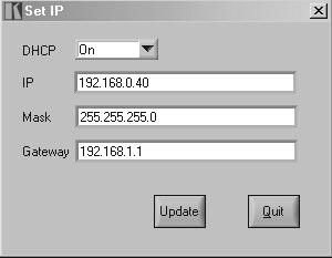 Operating the VP-727 To change the IP address of the unit 1 : Select the device on the list and then right-click it A selection box appears, stating Set IP Address and Web Control 2 Select Set IP