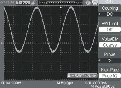 Set up the channel bandwidth limit Picture 2-8 Take the CH1 for example; the tested signal is a pulse
