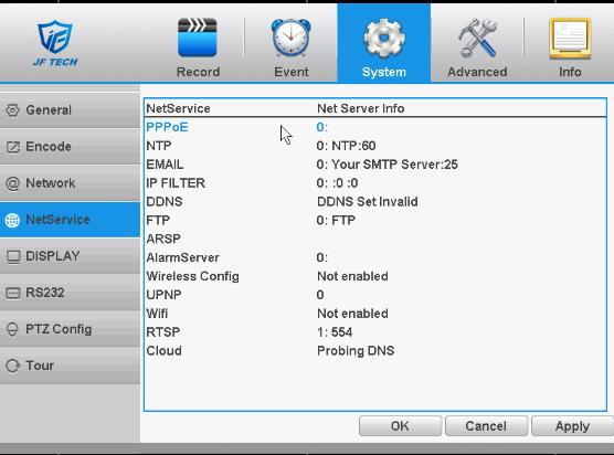 [PPPoE settings]: Figure 4.17 network services Figure 4.18 PPPoE Enable: Anti means enabled.