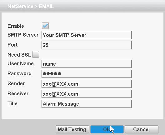 Figure 4.20 Email settings [SMTP server]: Log mailbox to query entry method SMTP server in mailbox settings.