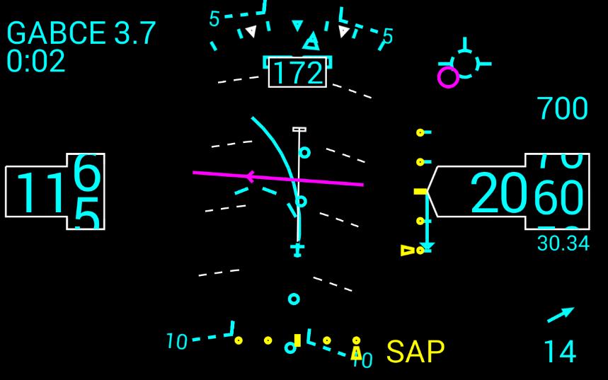 Flight Path Marker and Flight Director Autopilot/flight director settings made on the EFIS are used to drive the HUD flight director also.