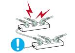 Do not excessively bend the plug and wire nor place heavy objects upon them, which