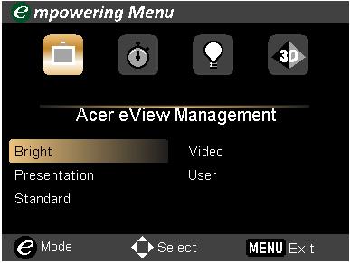 16 Acer Empowering Technology Empowering Key Acer Empowering Key provides four Acer unique functions: "Acer eview Management", "Acer etimer Management", "Acer epower Management" and "Acer e3d