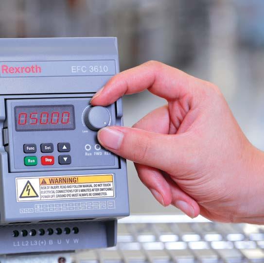 6 EFC 3610, EFC 5610 frequency converter Optimal easy-to-use handling Optimal easy-to-use handling Rexroth technology stands for easy installation and applicability.
