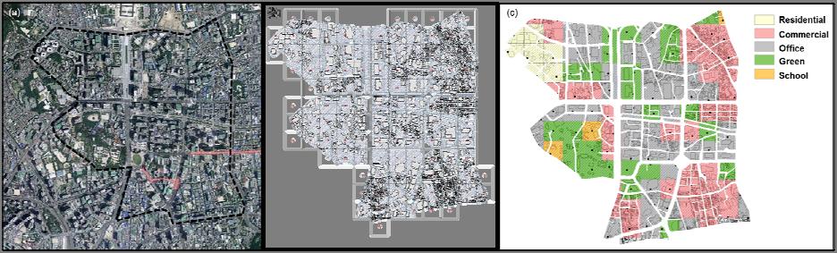 Page 2 of 5 Inter-noise 2014 soundscape maps as shown in Figure 1(a). The case study area was divided using a grid comprised of 118 meshes, each measuring 150 m x 150 m, as depicted in Figure 1(b).