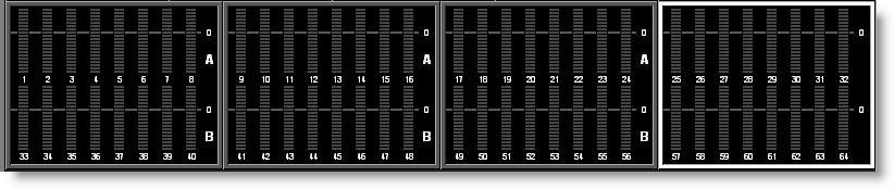 Input meter screen with REDUCE CH COUNT control OFF - 96 inputs, smaller meters Input meter screen