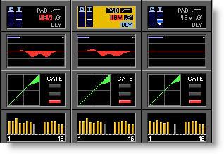 Warning Highlight for Oscillator ON state On each input channel it is possible to patch the desk Oscillator in place of the normal indicated audio source.