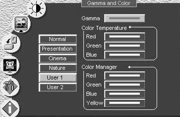 Controlling the VP-725DS Presentation Switcher / Scaler Table 7: Controlling the Gamma and Color Gamma and Color Level 1 Level 2 Range Default Normal Presentation Cinema Nature User 1 / 2 Gamma -10