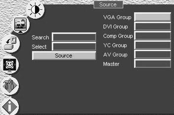 Controlling the VP-725DS Presentation Switcher / Scaler Figure 17: Selecting the Search Selecting Manual Search disables the Auto Search option (which finds the active source).