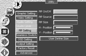 Controlling the VP-725DS Presentation Switcher / Scaler 9.1.5.3 Choosing the PIP Utility Settings Figure 34 and Table 12 define the PIP Setting Utility screen.