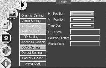 Controlling the VP-725DS Presentation Switcher / Scaler 9.1.5.5 Choosing the OSD Utility Settings Figure 36 and Table 14 define the OSD Setting Utility screen.