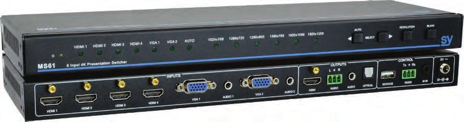 0 Inputs 1 HDMI Output Auto-switch Mode RS232 Control Front panel Control Infra-red Control Audio de-embedded Output EDID