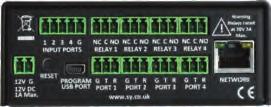 Bi-directional RS232/IR control ports 2 Digital Input ports 2 Digital Output ports USB Program port