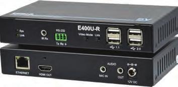 KVM / Video Wall 1 VGA input 1 Displayport Input 4 HDMI Inputs 2 Output Zones each with 1 HDMI and 3 HDBaseT Outputs RS232 control Bi-directional RS232 IR In and Out HDBaseT