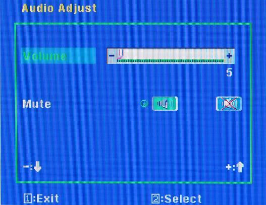 Please Note: AUTO is a feature that automatically selects the source that has a video signal. AUDIO ADJUST This function changes the volume of the monitor s speakers. 1.